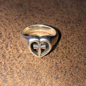 Size 7 James Avery Heart Cross Ring